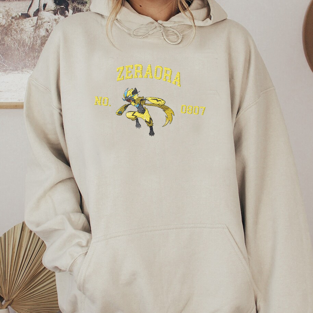 Zeraora Adorable Anime-Themed Embroidered T-Shirt,Crewneck,Hoodie-Trendy Versatile and a Thoughtful Gift for Friends,H-C-1768