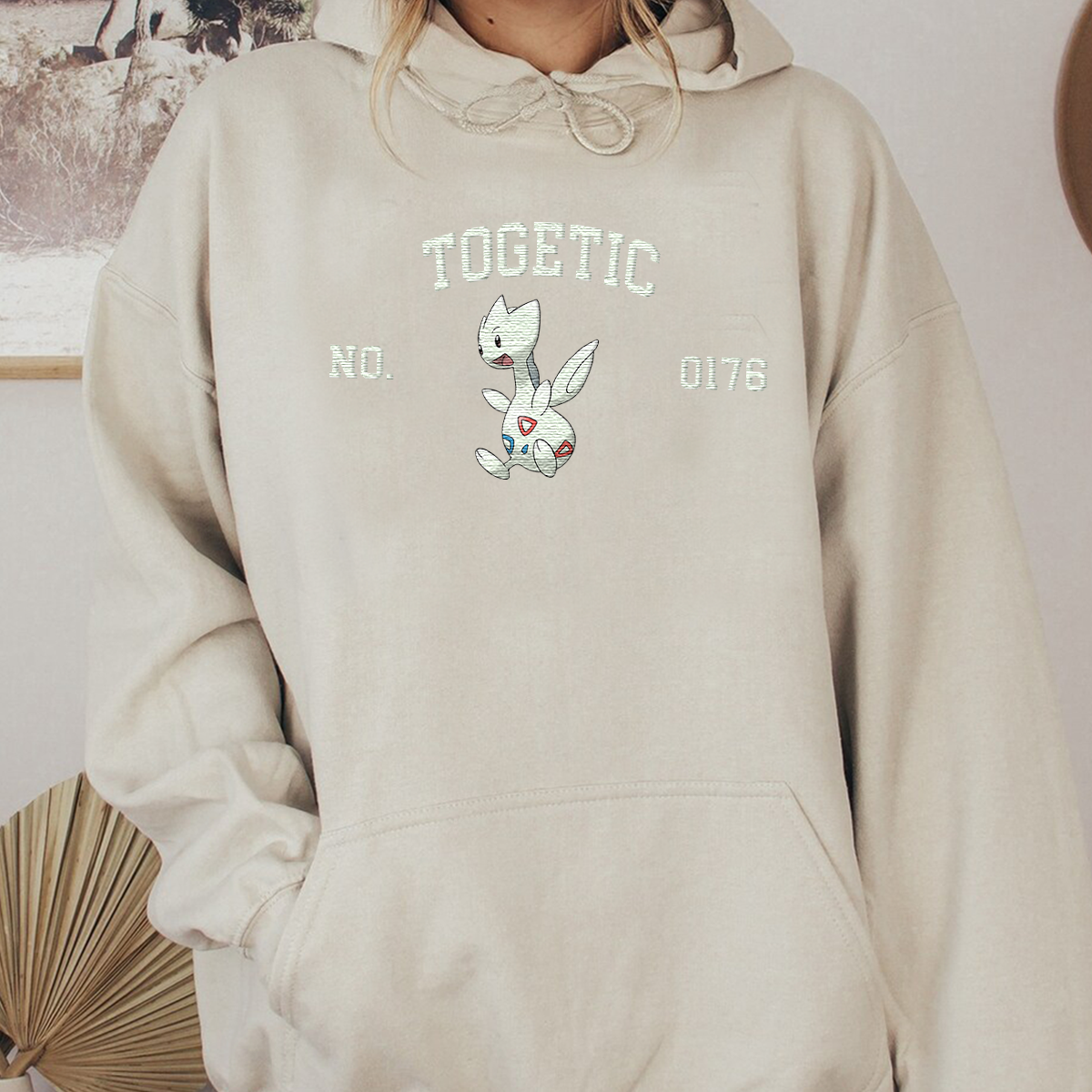 Togetic Anime Characters Embroidered Unisex T-Shirt,Crewneck,Hoodie For Gift,H-C-1624