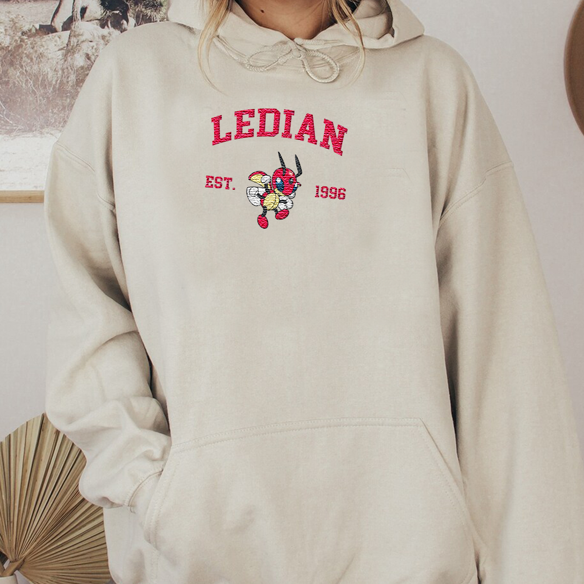 Ledian Adorable Anime-Themed Embroidered T-Shirt,Crewneck,Hoodie-Trendy Versatile and a Thoughtful Gift for Friends,H-C-1108