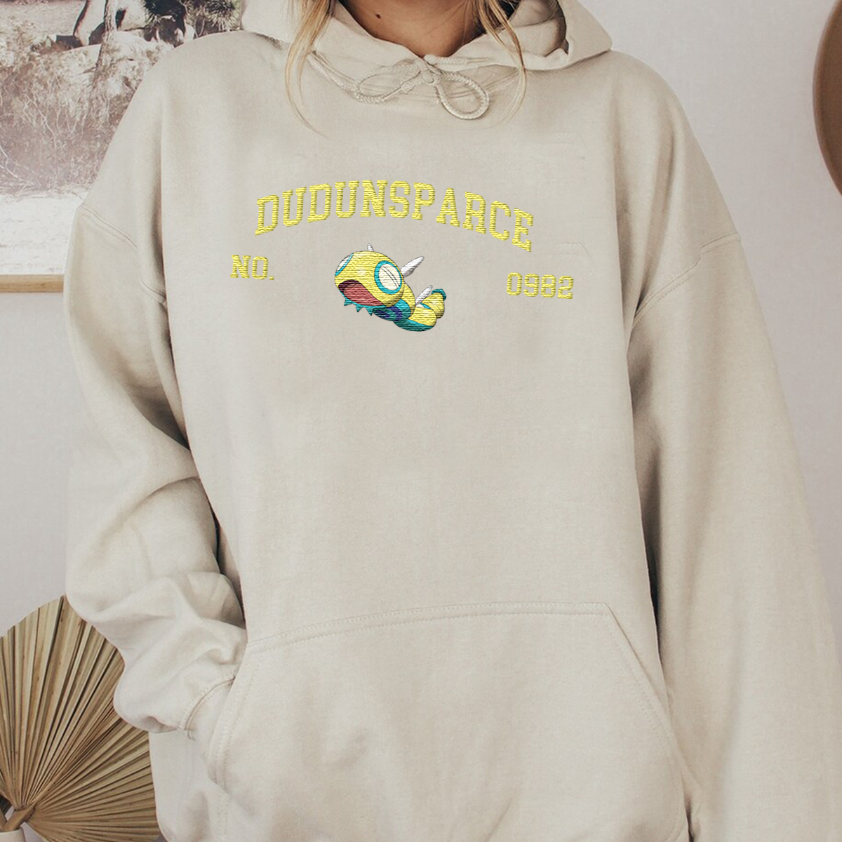 Dudunsparce Adorable Anime-Themed Embroidered T-Shirt,Crewneck,Hoodie-Trendy Versatile and a Thoughtful Gift for Friends,H-C-1682