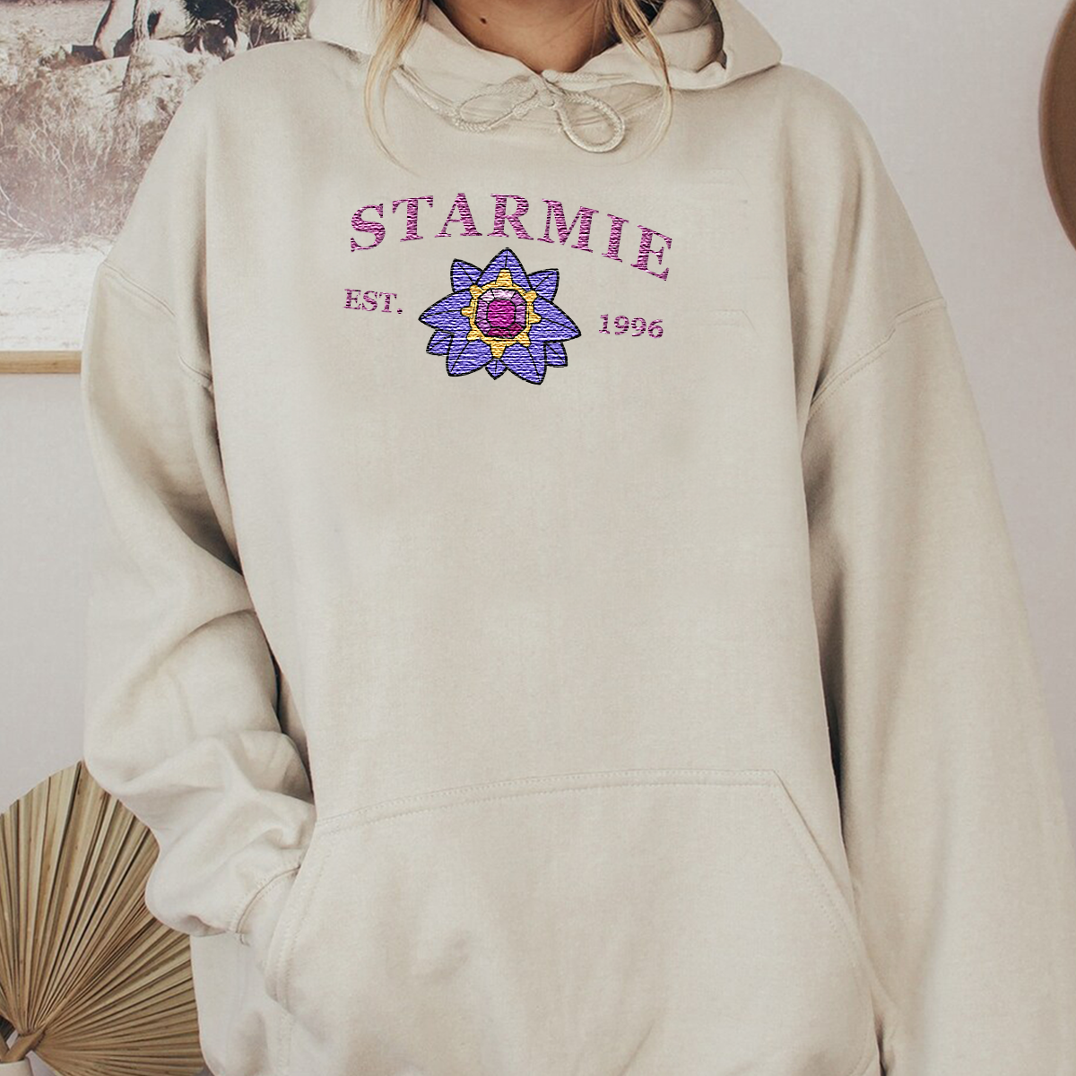 Starmie-Q. Anime Characters Embroidered Unisex T-Shirt,Crewneck,Hoodie For Gift,H-C-979