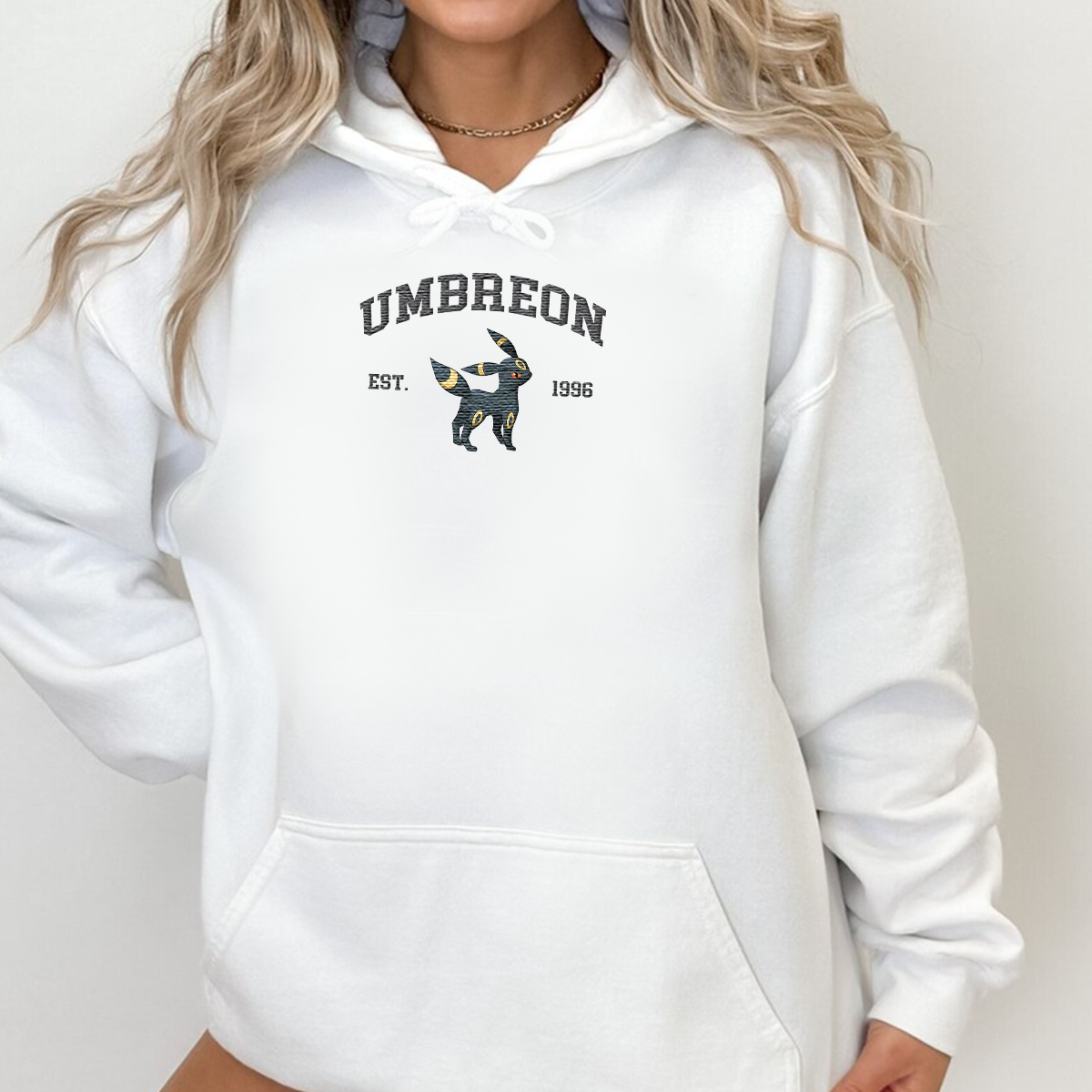 Umbreon Adorable Anime-Themed Embroidered T-Shirt,Crewneck,Hoodie-Trendy Versatile and a Thoughtful Gift for Friends,H-C-730