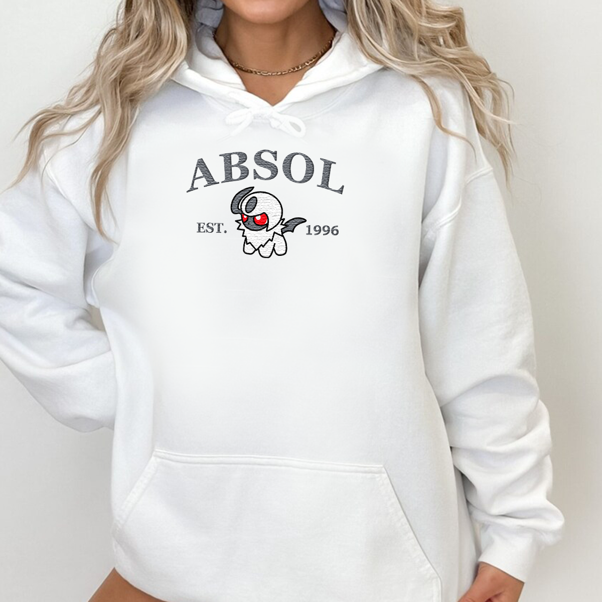 Absol-Q. Adorable Anime-Themed Embroidered T-Shirt,Crewneck,Hoodie-Trendy Versatile and a Thoughtful Gift for Friends,H-C-926