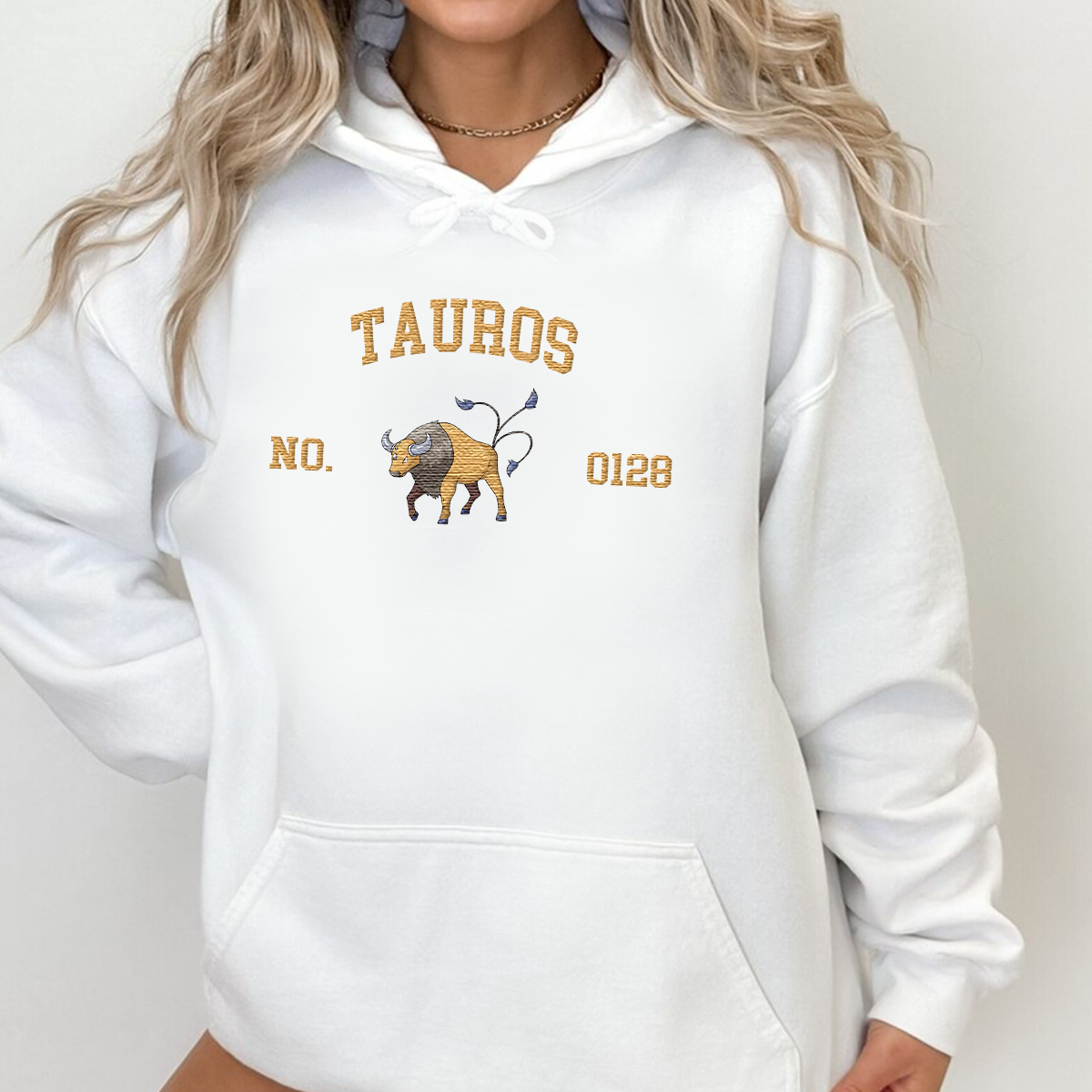 Tauros Adorable Anime-Themed Embroidered T-Shirt,Crewneck,Hoodie-Trendy Versatile and a Thoughtful Gift for Friends,H-C-1613