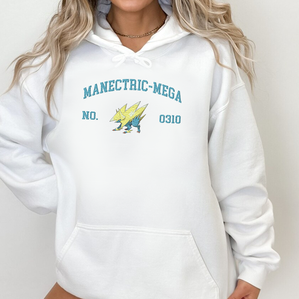Manectric-Mega Adorable Anime-Themed Embroidered T-Shirt,Crewneck,Hoodie-Trendy Versatile and a Thoughtful Gift for Friends,H-C-1513