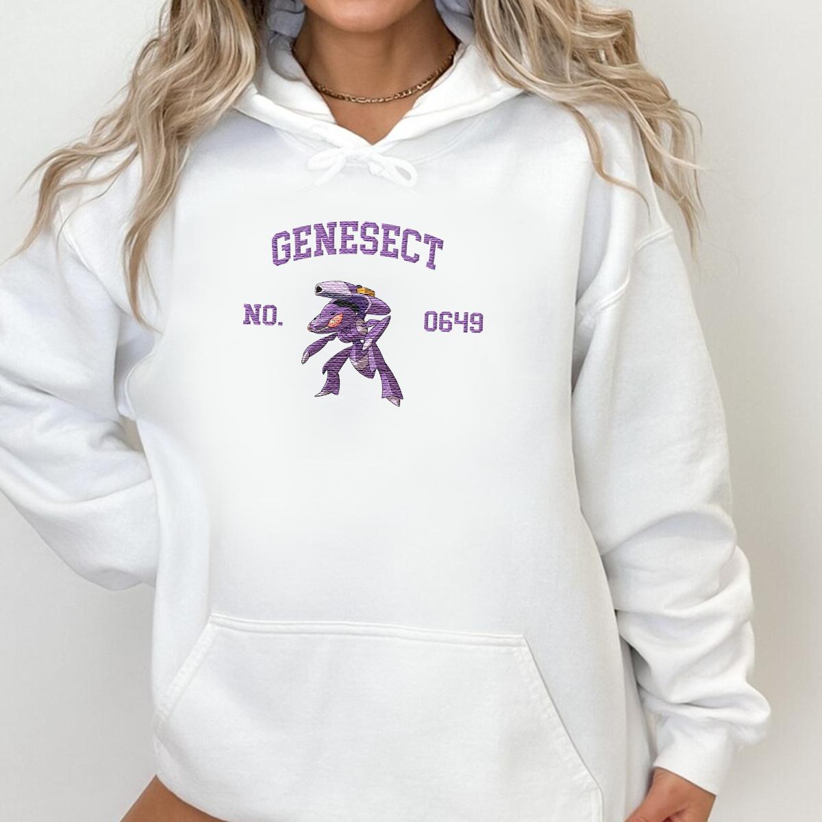 Genesect Adorable Anime-Themed Embroidered T-Shirt,Crewneck,Hoodie-Trendy Versatile and a Thoughtful Gift for Friends,H-C-1760