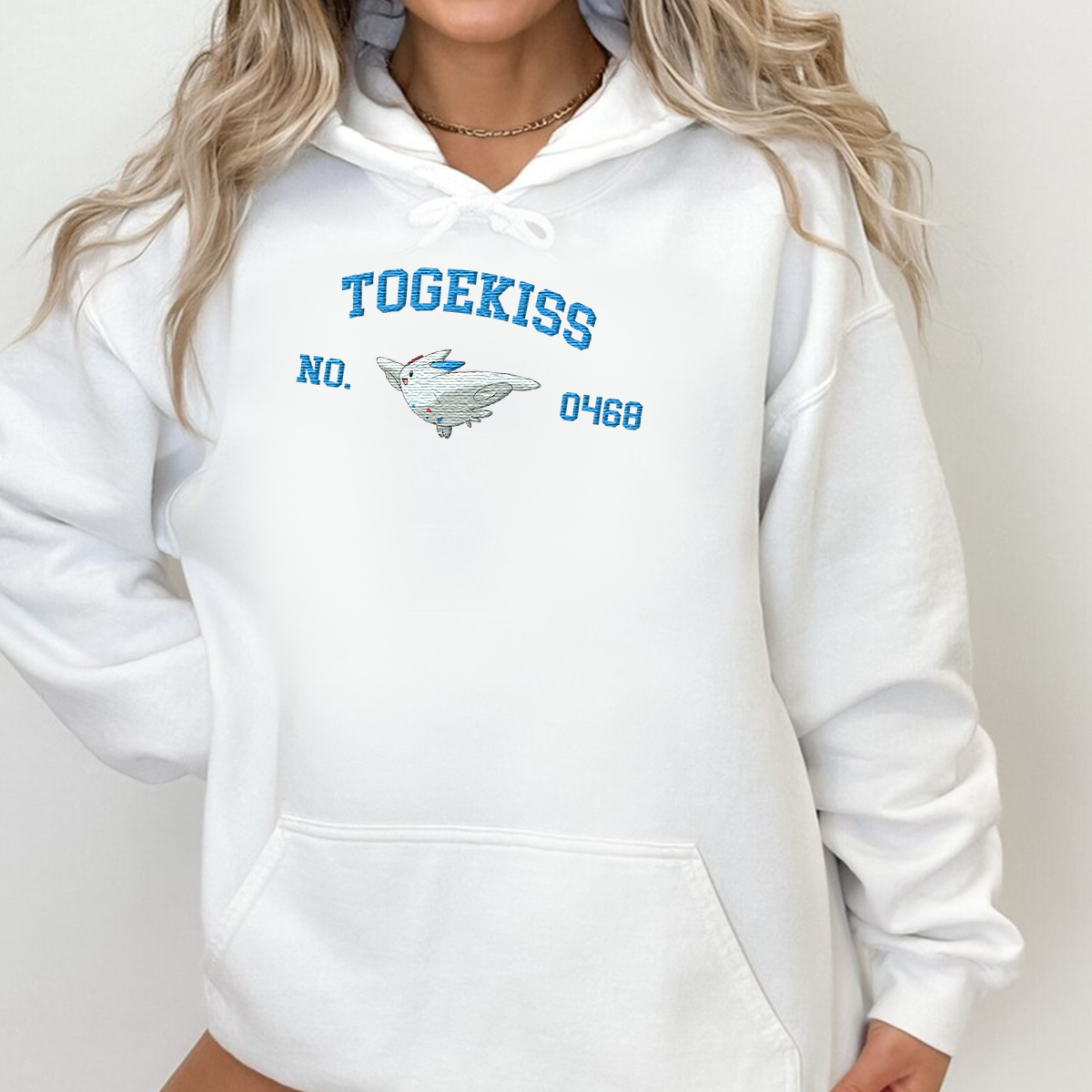 Togekiss Adorable Anime-Themed Embroidered T-Shirt,Crewneck,Hoodie-Trendy Versatile and a Thoughtful Gift for Friends,H-C-1358