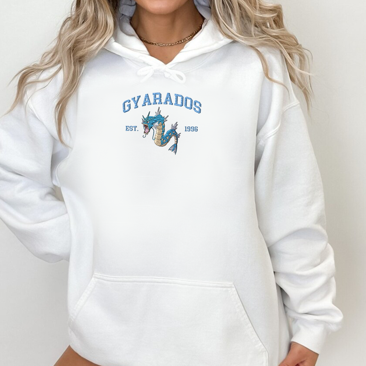 Gyarados Adorable Anime-Themed Embroidered T-Shirt,Crewneck,Hoodie-Trendy Versatile and a Thoughtful Gift for Friends,H-C-841