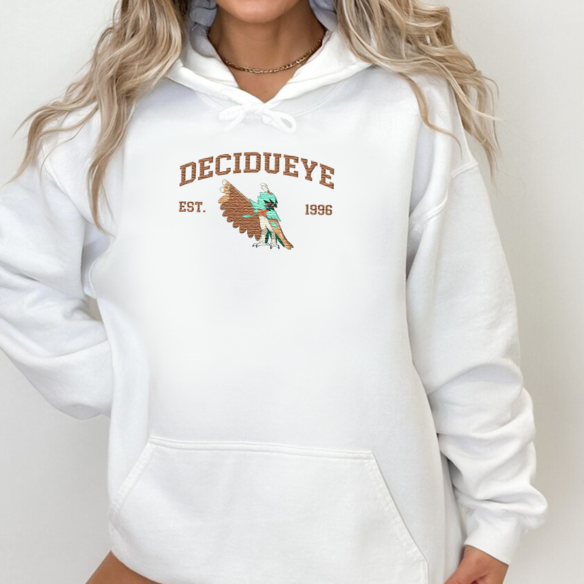 Decidueye Adorable Anime-Themed Embroidered T-Shirt,Crewneck,Hoodie-Trendy Versatile and a Thoughtful Gift for Friends,H-C-1122
