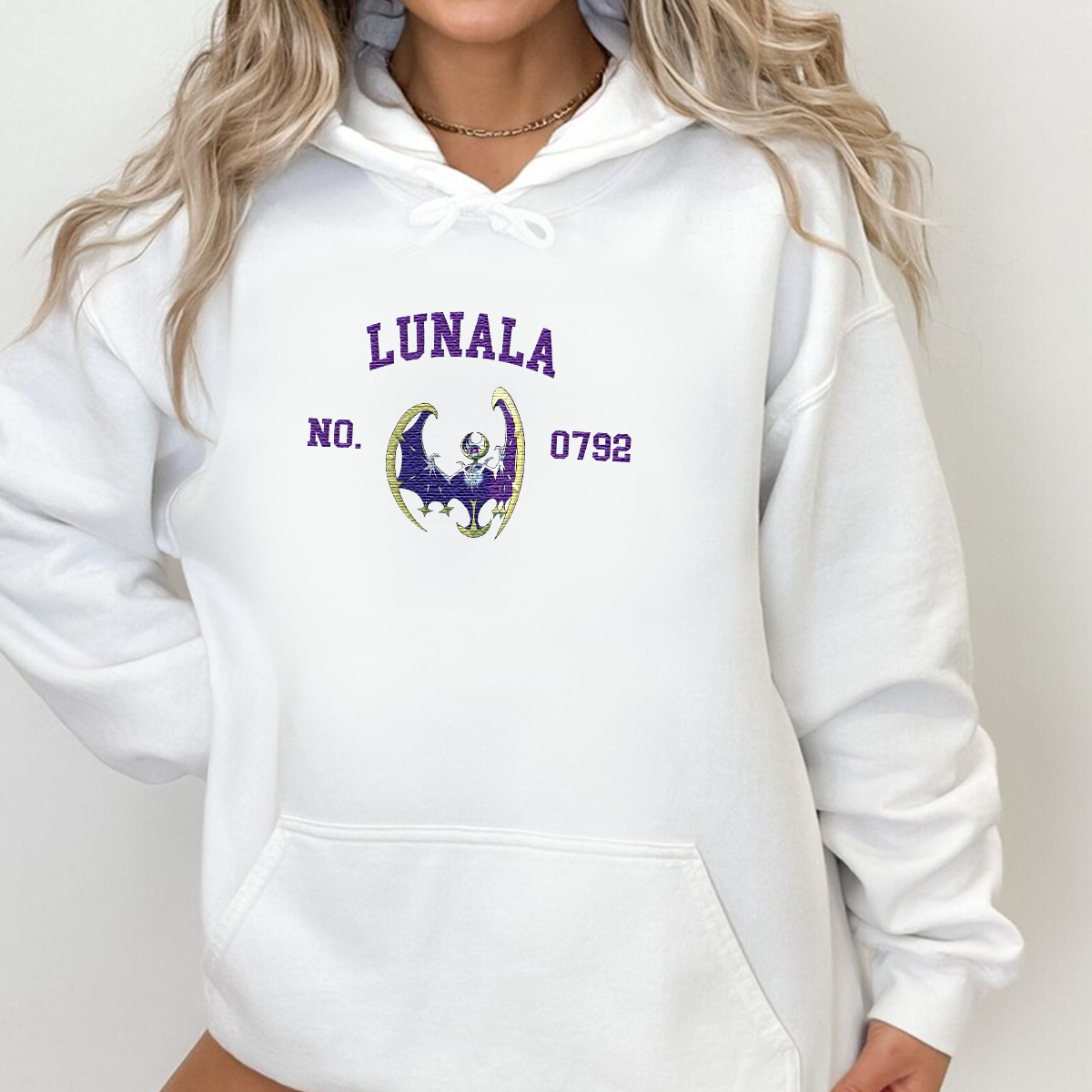 Lunala Adorable Anime-Themed Embroidered T-Shirt,Crewneck,Hoodie-Trendy Versatile and a Thoughtful Gift for Friends,H-C-1775