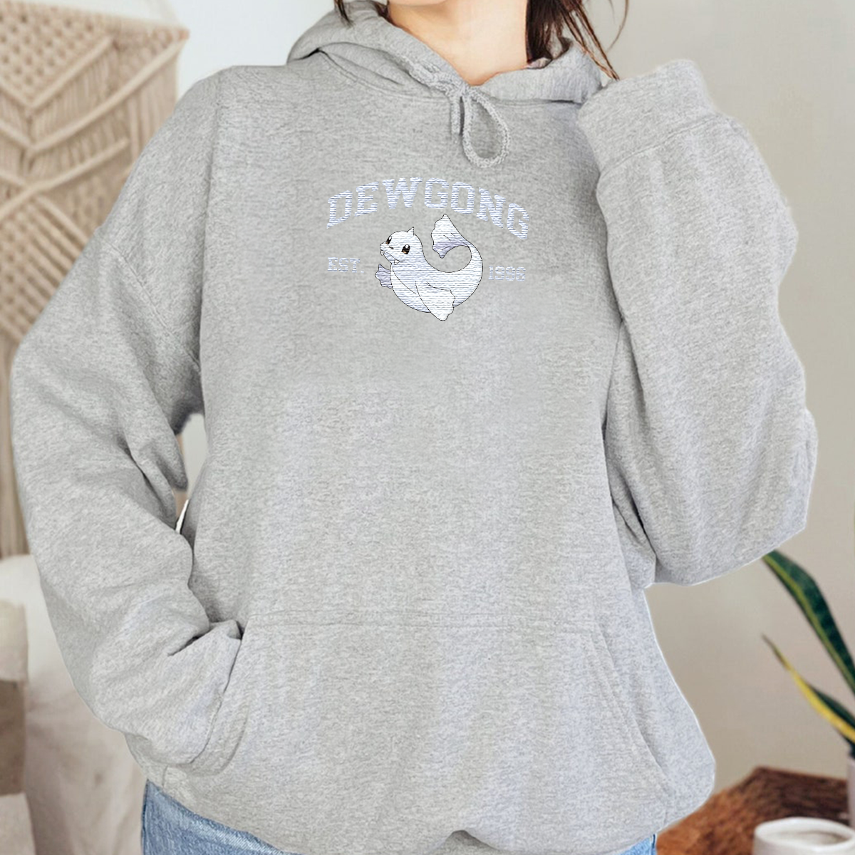 Dewgong Adorable Anime-Themed Embroidered T-Shirt,Crewneck,Hoodie-Trendy Versatile and a Thoughtful Gift for Friends,H-C-862