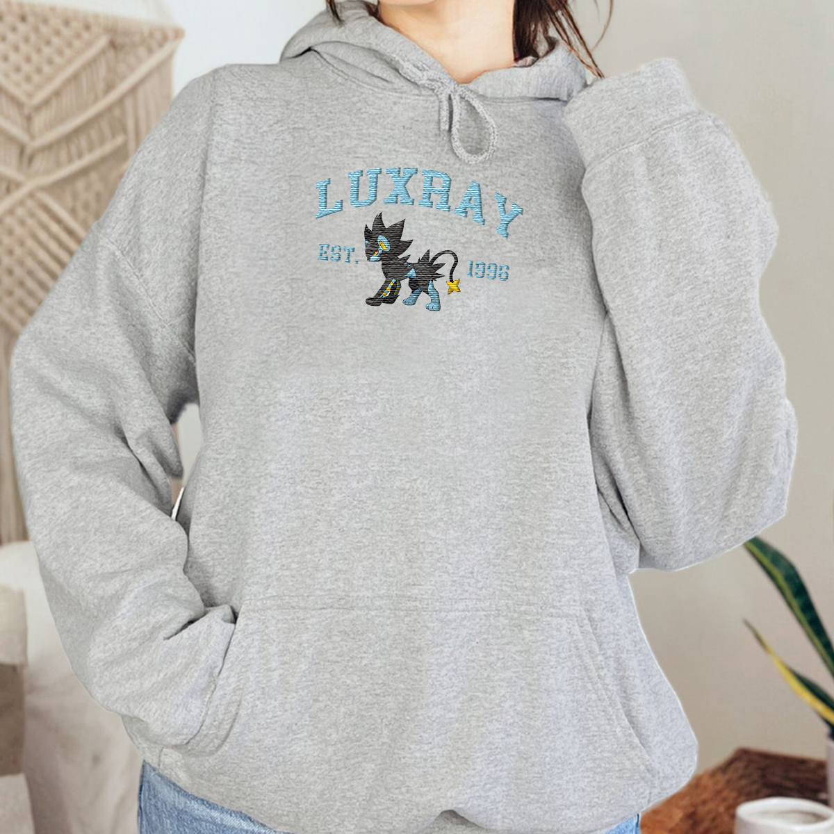 Luxray Adorable Anime-Themed Embroidered T-Shirt,Crewneck,Hoodie-Trendy Versatile and a Thoughtful Gift for Friends,H-C-876