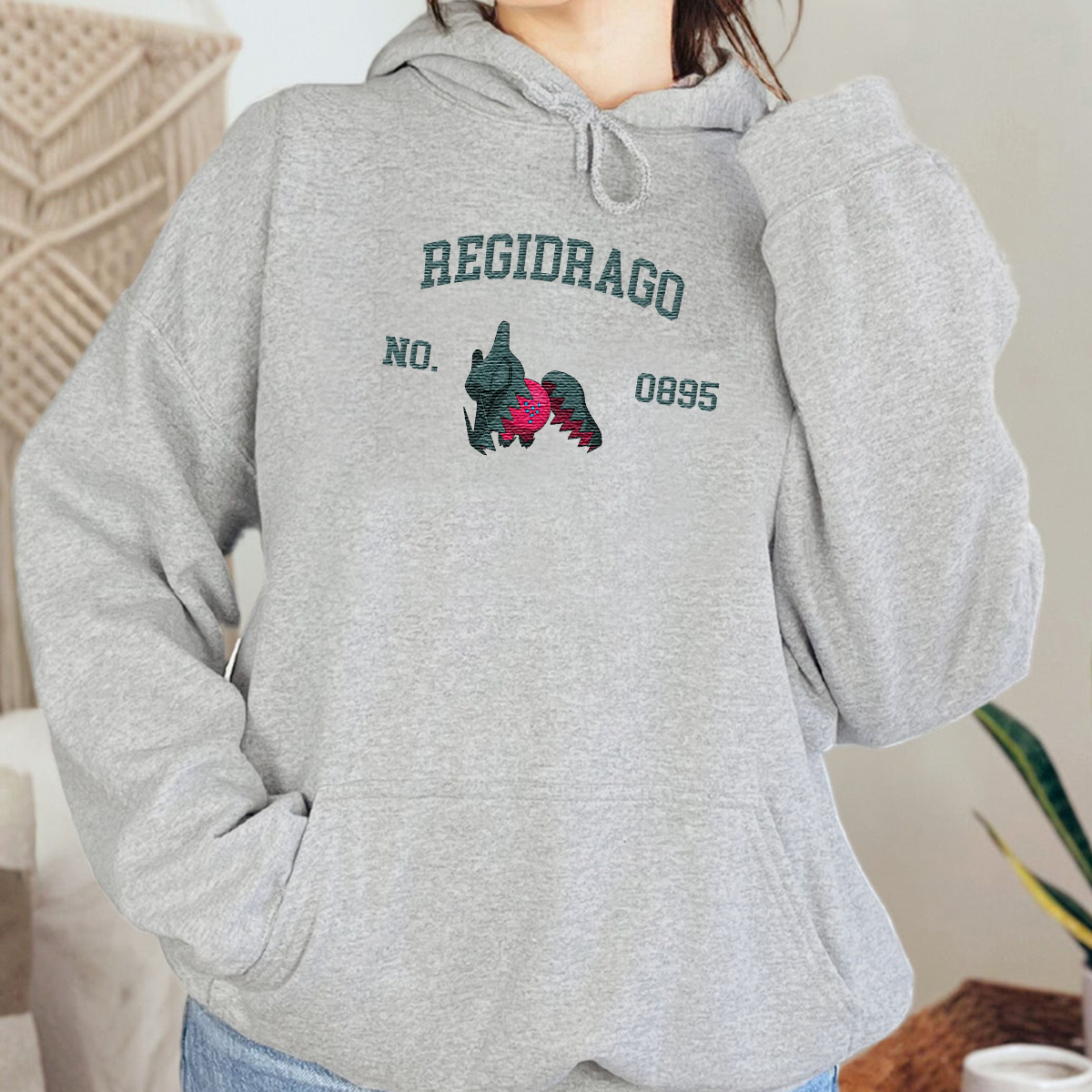 Regidrago Anime-Themed Embroidered T-Shirt,Crewneck,Hoodie-Trendy Versatile and a Thoughtful Gift for Friends,H-C-1818