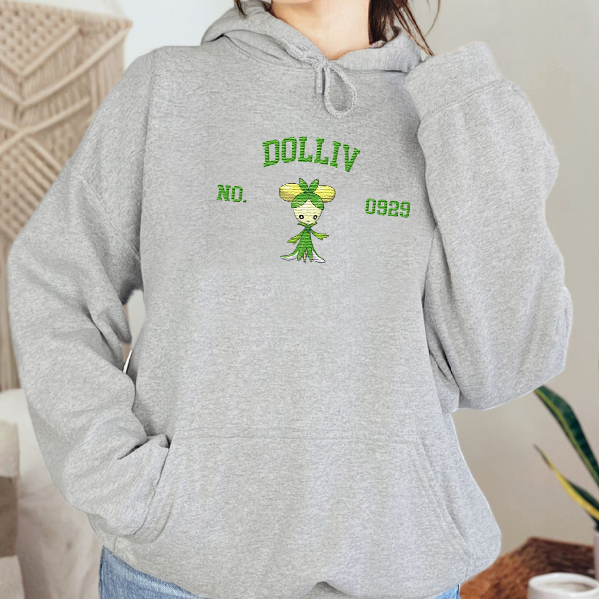 Dolliv Anime-Themed Embroidered T-Shirt,Crewneck,Hoodie-Trendy Versatile and a Thoughtful Gift for Friends,H-C-1827