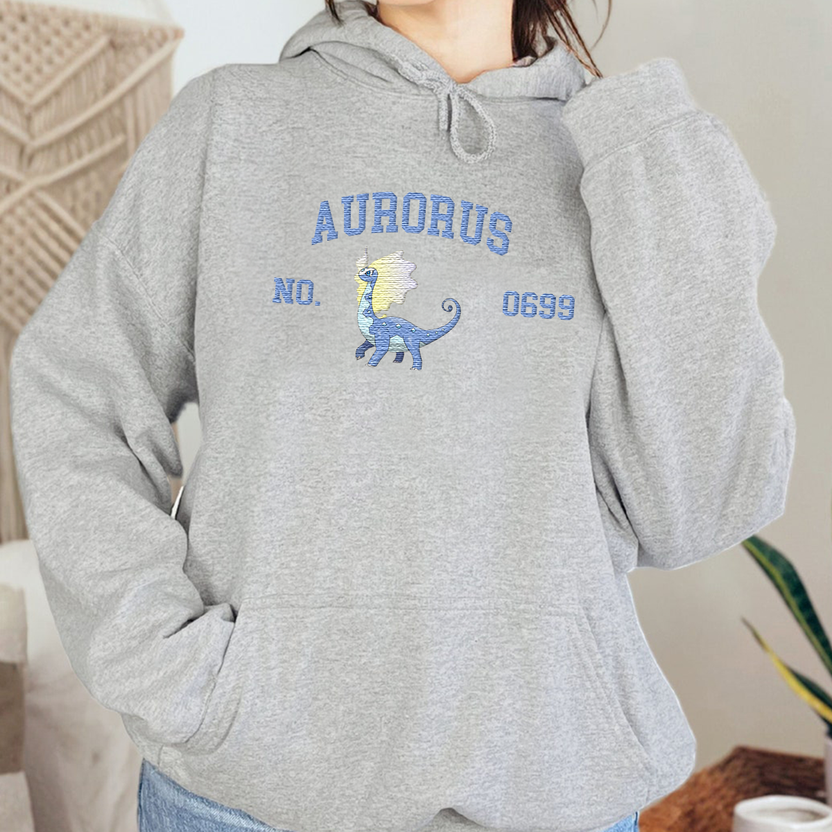 Aurorus Adorable Anime-Themed Embroidered T-Shirt,Crewneck,Hoodie-Trendy Versatile and a Thoughtful Gift for Friends,H-C-1573
