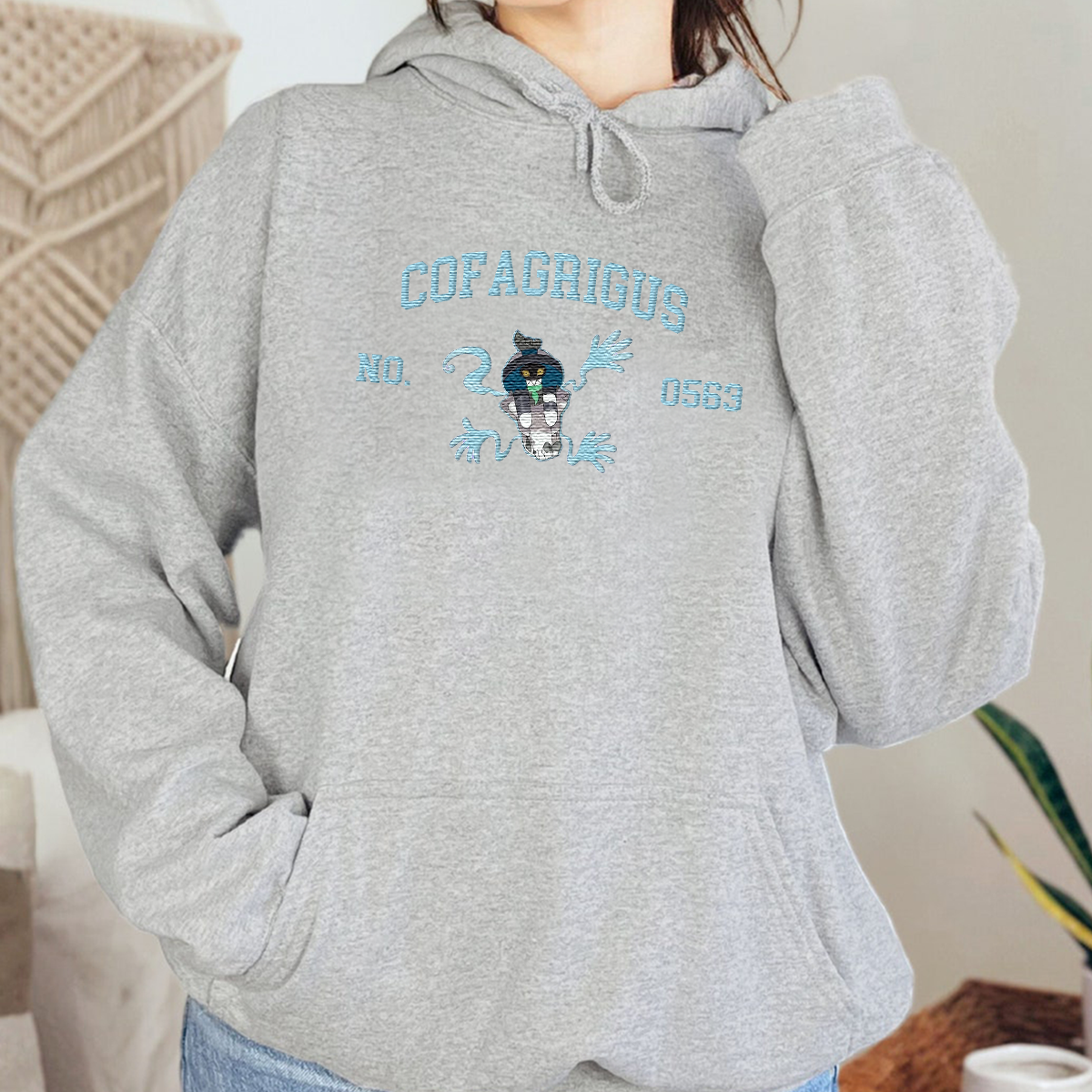 Cofagrigus Adorable Anime-Themed Embroidered T-Shirt,Crewneck,Hoodie-Trendy Versatile and a Thoughtful Gift for Friends,H-C-1579