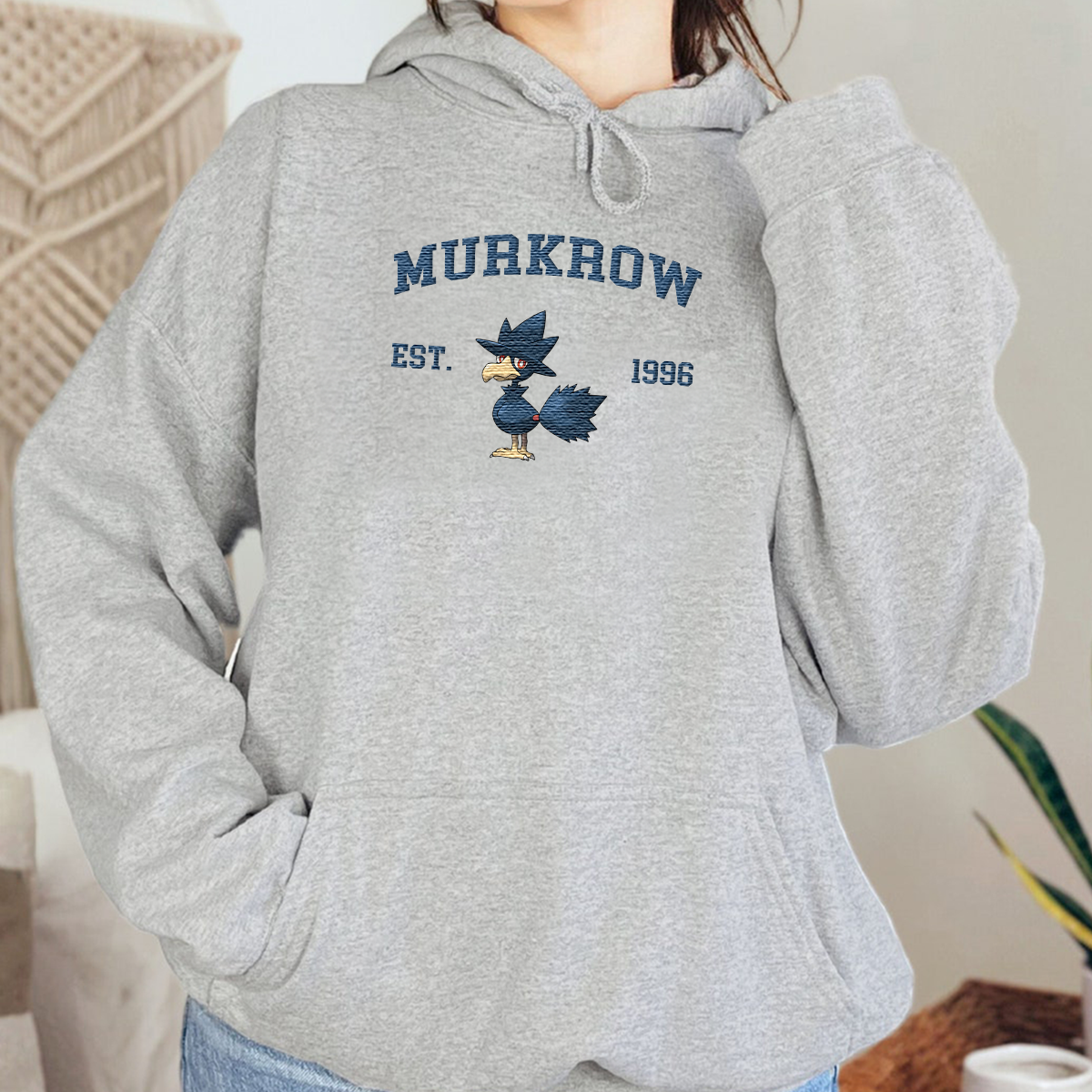 Murkrow Anime Characters Embroidered Unisex T-Shirt,Crewneck,Hoodie For Gift,H-C-1218