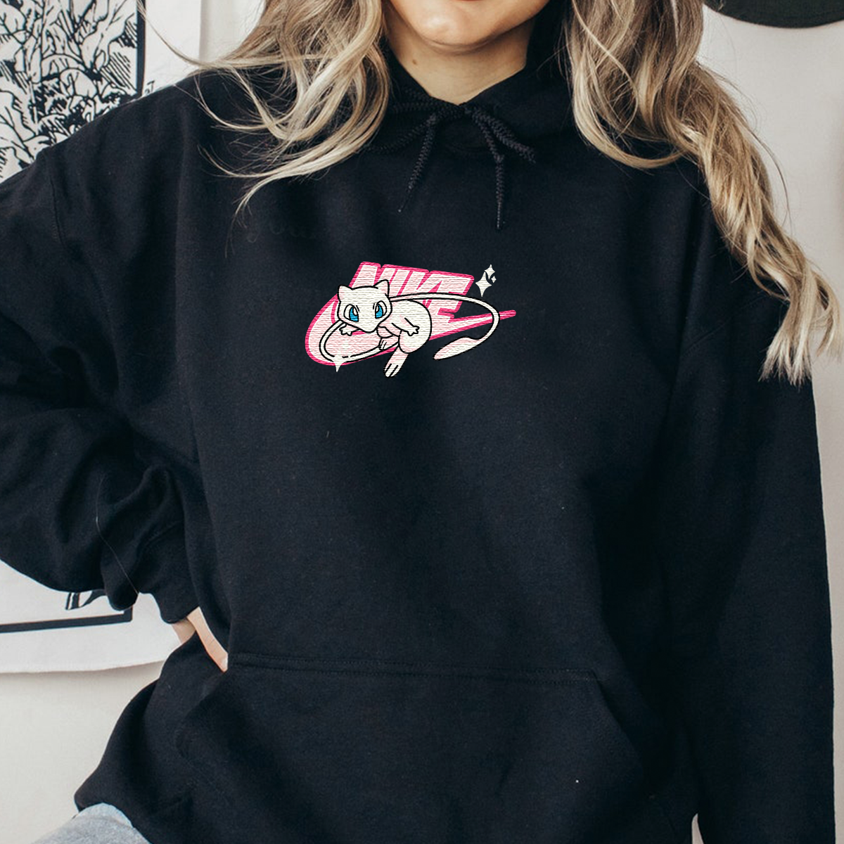 Mew Embroidered Unisex T-Shirt,Crewneck,Hoodie,Custom Cufflinks For Gift,H-C-1146