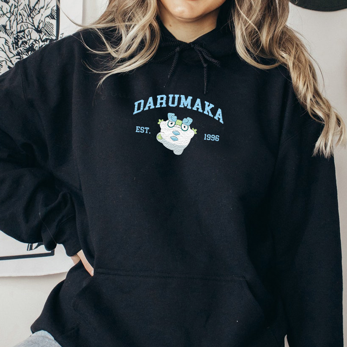 Darumaka Characters Anime Embroidered Unisex T-Shirt,Crewneck,Hoodie,H-C-887