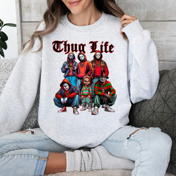 Horror Characters Thug Life Shirt,Halloween Funny Hoodie,TS-C-158