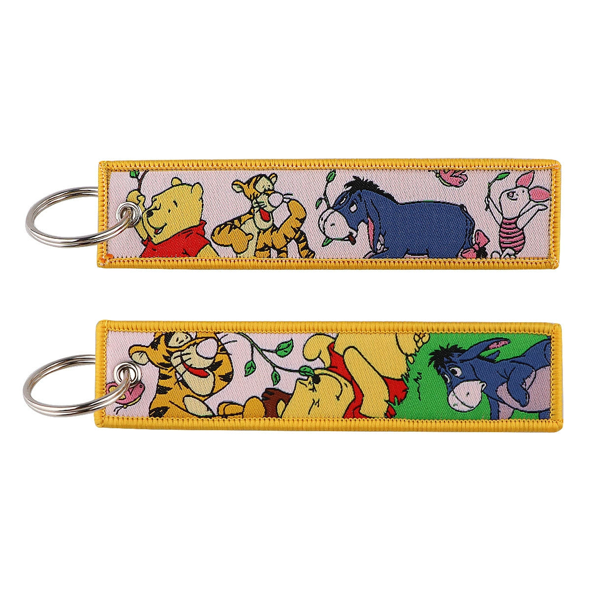 Stitch Cartoon Lanyard Keychain – Woven Fabric ID Badge Holder for Students, Office, Keys, and Accessories,025
