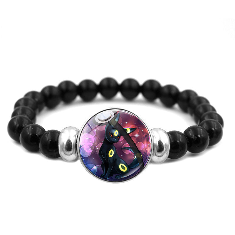 Adorable Black Bead Snap Button Bracelet,A Perfect Gift for Friends and Family,B04