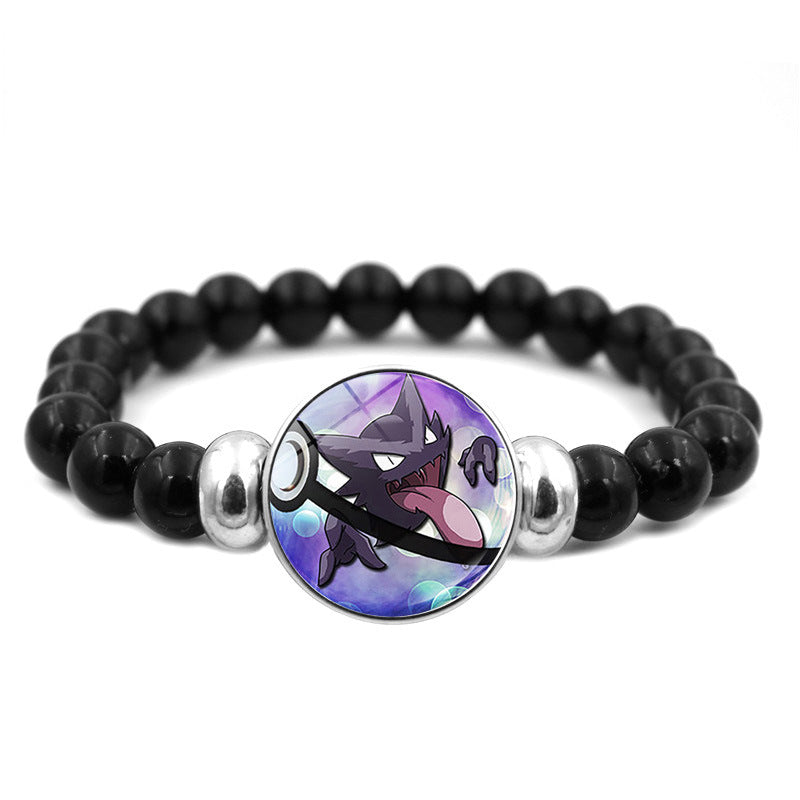 Adorable Black Bead Snap Button Bracelet,A Perfect Gift for Friends and Family,B04