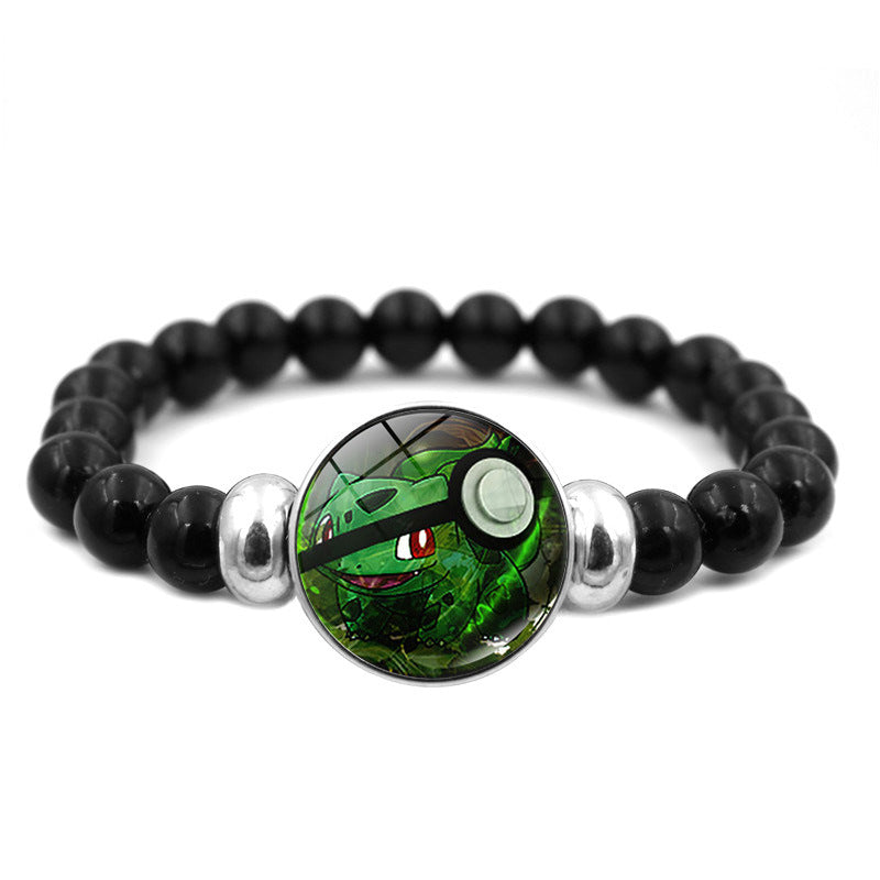 Adorable Black Bead Snap Button Bracelet,A Perfect Gift for Friends and Family,B04