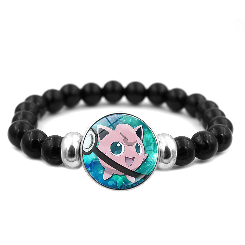 Adorable Black Bead Snap Button Bracelet,A Perfect Gift for Friends and Family,B04