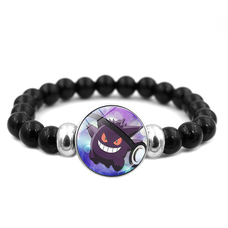 Adorable Black Bead Snap Button Bracelet,A Perfect Gift for Friends and Family,B04