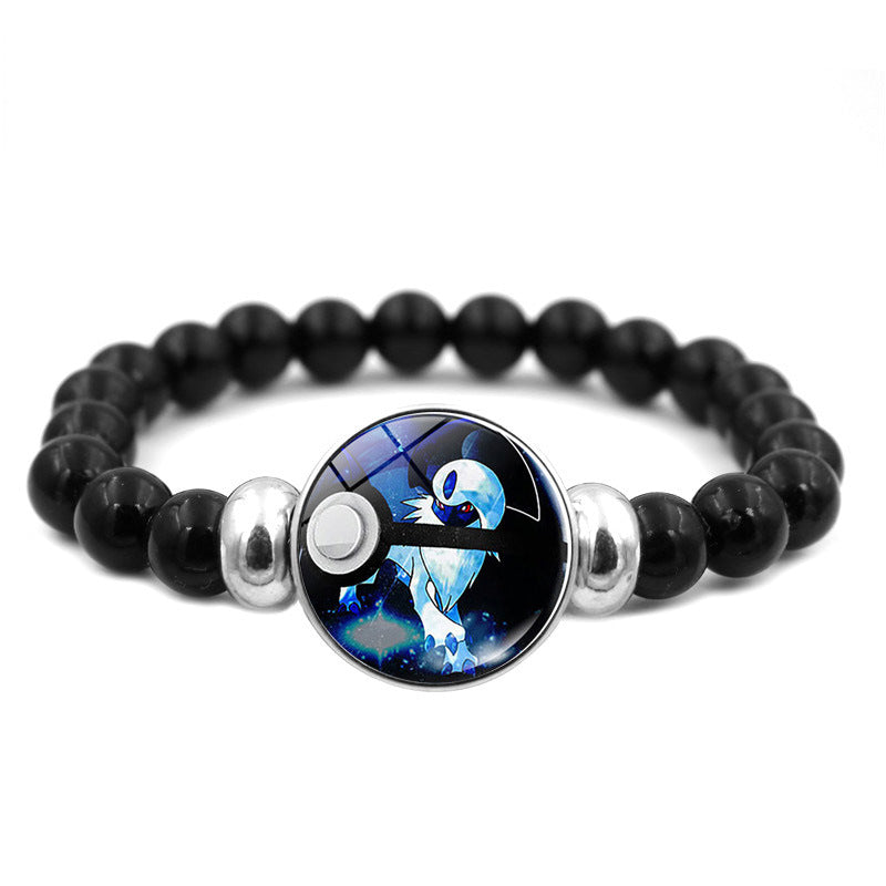 Adorable Black Bead Snap Button Bracelet,A Perfect Gift for Friends and Family,B04
