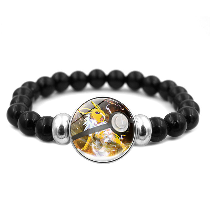 Adorable Black Bead Snap Button Bracelet,A Perfect Gift for Friends and Family,B04