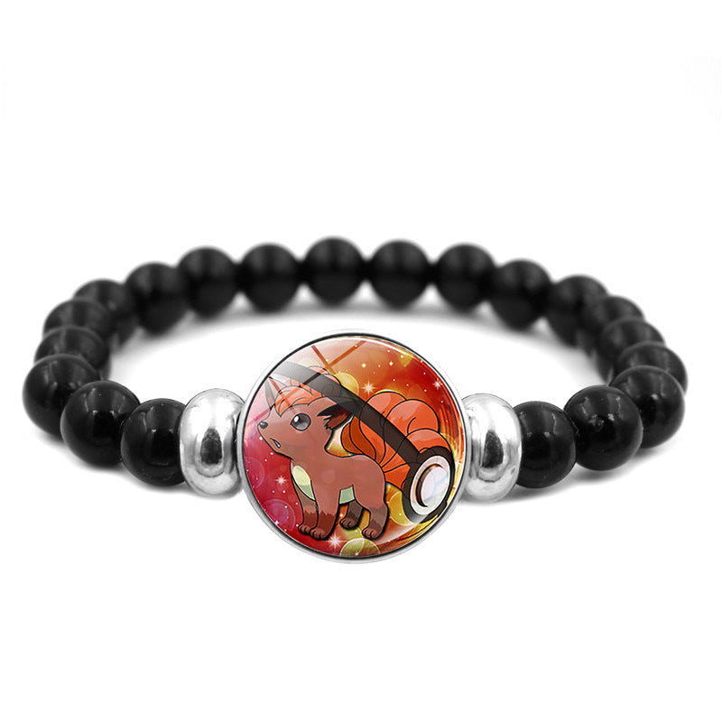 Adorable Black Bead Snap Button Bracelet,A Perfect Gift for Friends and Family,B04