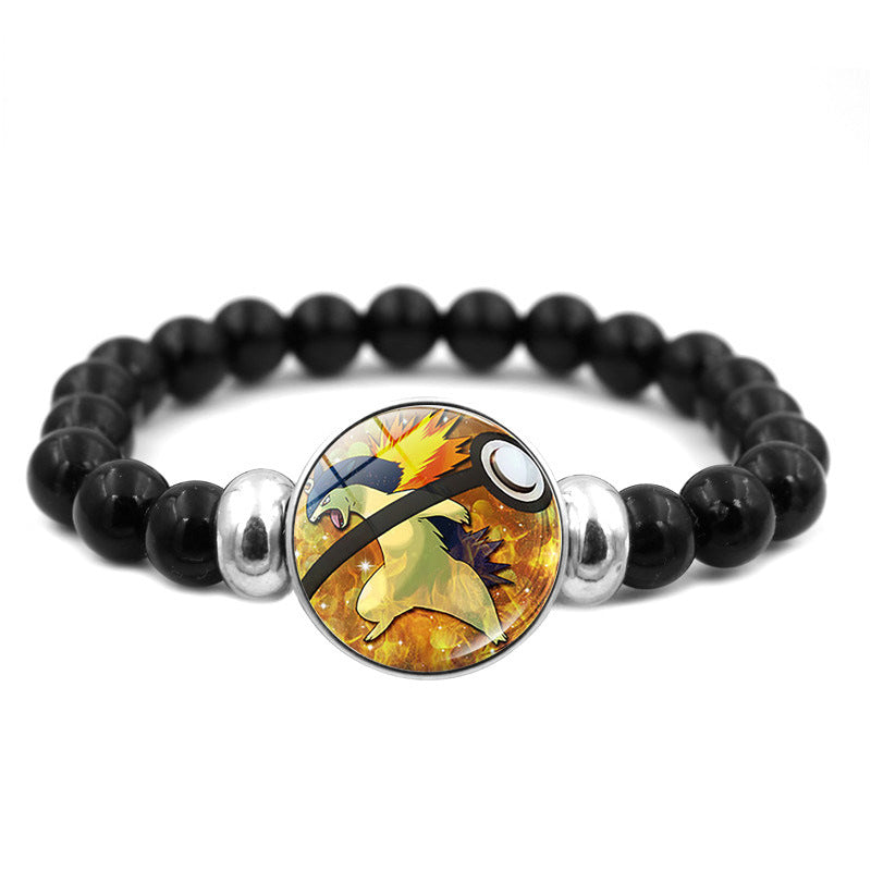 Adorable Black Bead Snap Button Bracelet,A Perfect Gift for Friends and Family,B04