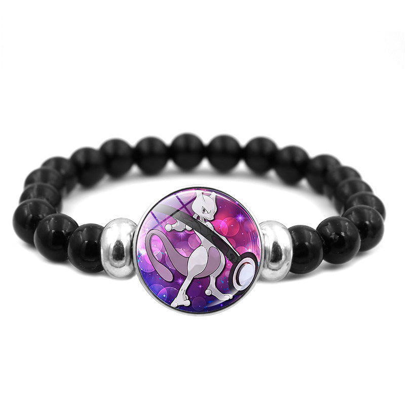 Adorable Black Bead Snap Button Bracelet,A Perfect Gift for Friends and Family,B04