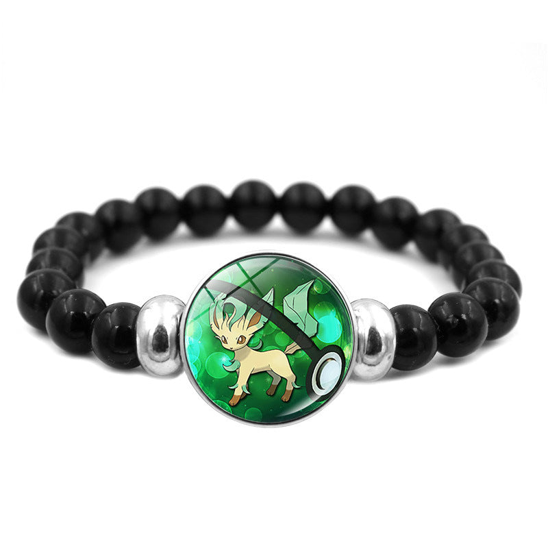 Adorable Black Bead Snap Button Bracelet,A Perfect Gift for Friends and Family,B04