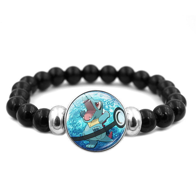Adorable Black Bead Snap Button Bracelet,A Perfect Gift for Friends and Family,B04