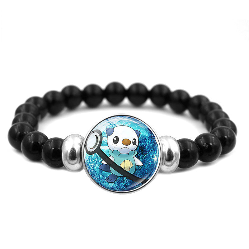 Adorable Black Bead Snap Button Bracelet,A Perfect Gift for Friends and Family,B04