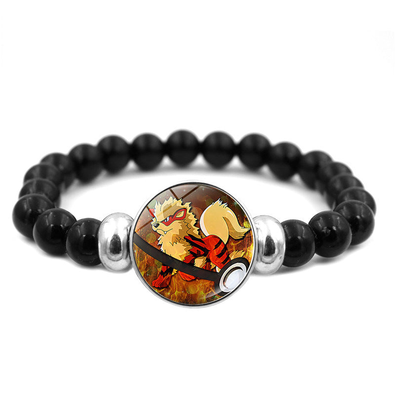 Adorable Black Bead Snap Button Bracelet,A Perfect Gift for Friends and Family,B04