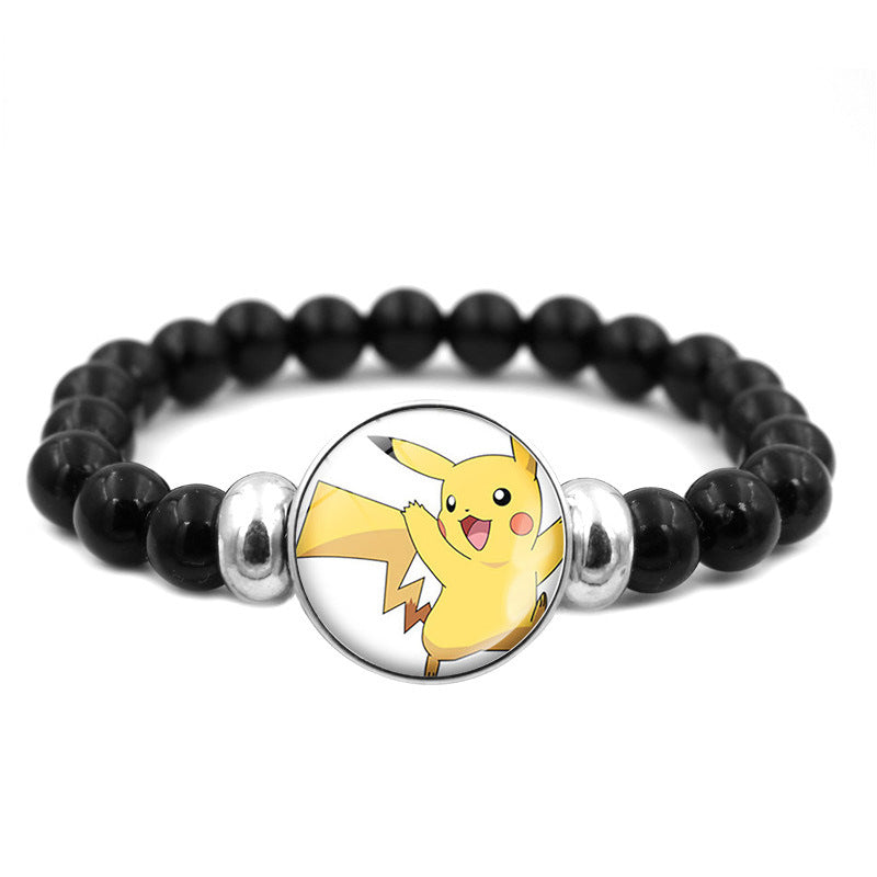 Adorable Black Bead Snap Button Bracelet,A Perfect Gift for Friends and Family,B04