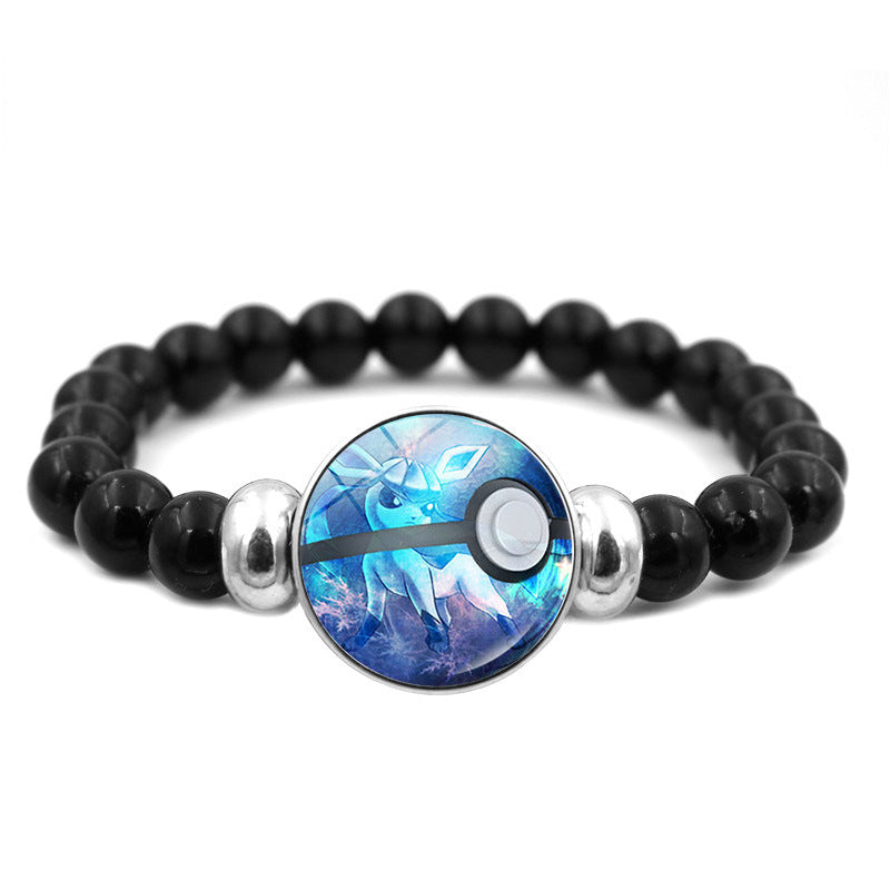 Adorable Black Bead Snap Button Bracelet,A Perfect Gift for Friends and Family,B04