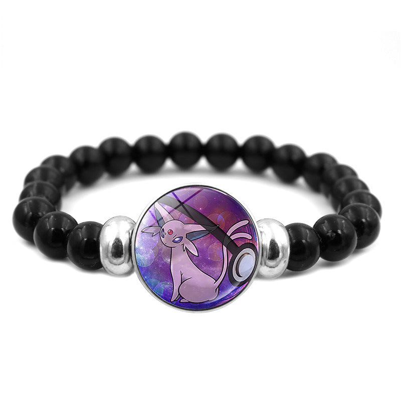 Adorable Black Bead Snap Button Bracelet,A Perfect Gift for Friends and Family,B04