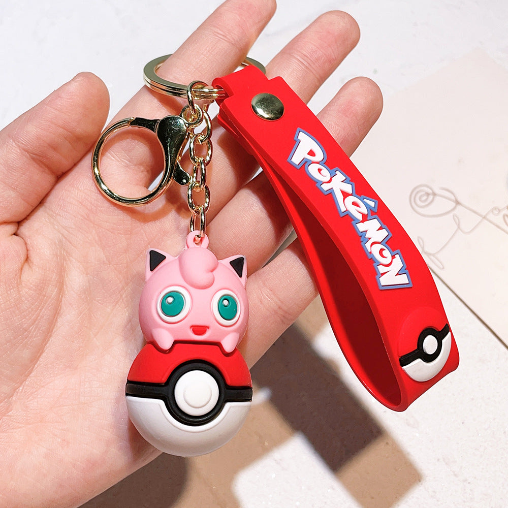 Creative Pokémon Poké Ball PVC Keychain,Cute Pokémon Pendant Anime Merchandise Fan Gift,004