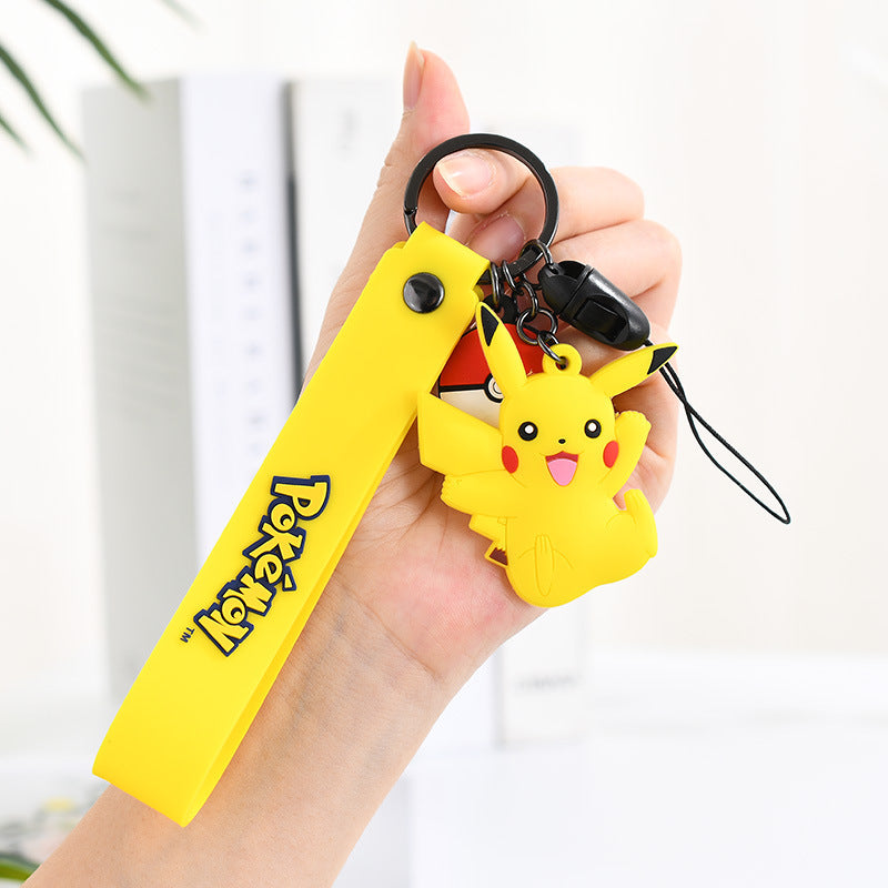 Pokémon Flat PVC Keychain - Cute Anime Collectible,Perfect Gift for Fans,002