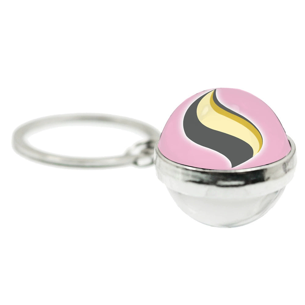 Mega Evolution 20MM Double-Sided Spherical Keychain,A Perfect Gift for Friends and Family,010