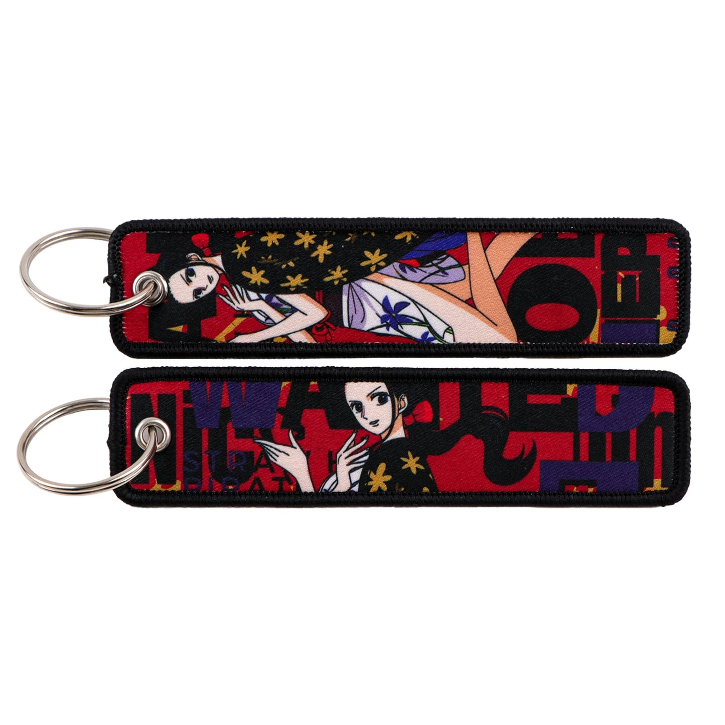 One Piece Luffy Woven Label Keychain, Zoro Cartoon Keychain, Bag Pendant Accessory,018