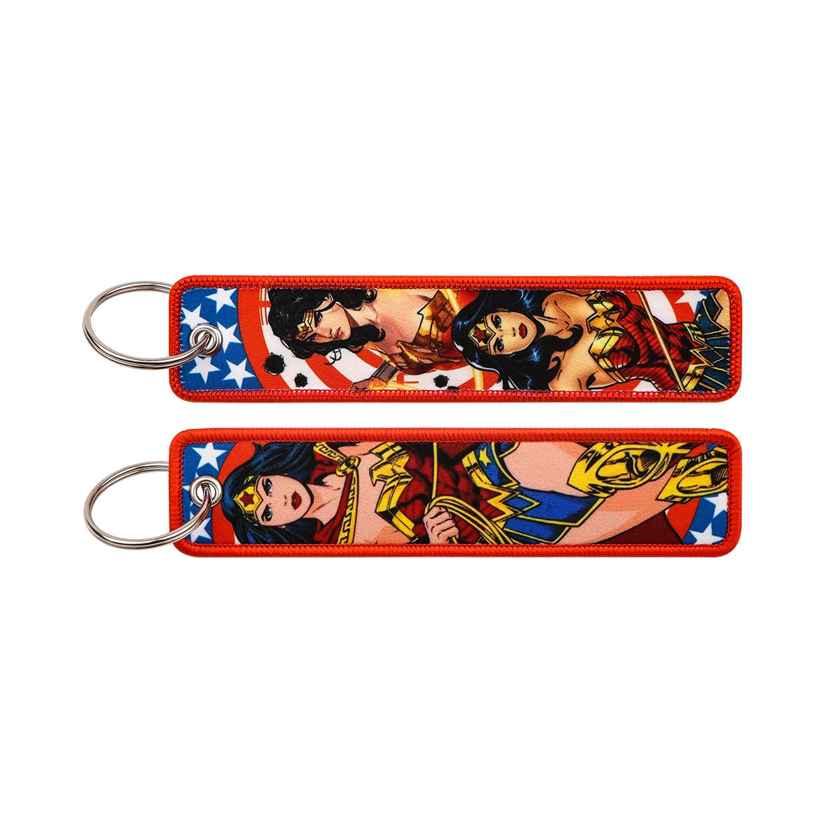 Cartoon Hero Lanyard Keychain – Woven Fabric ID Badge Holder for Students & Office Use,028