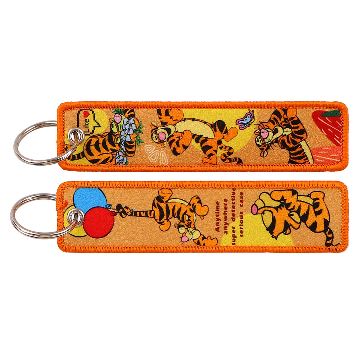 Stitch Cartoon Lanyard Keychain – Woven Fabric ID Badge Holder for Students, Office, Keys, and Accessories,025