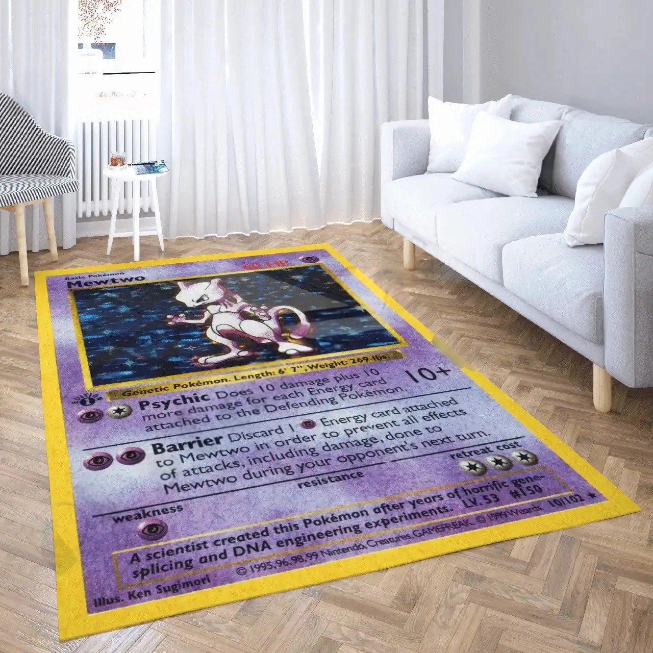 Mewtwo Pokémon Fleece Blanket Digital Printed Throw Blanket,B-C-1043