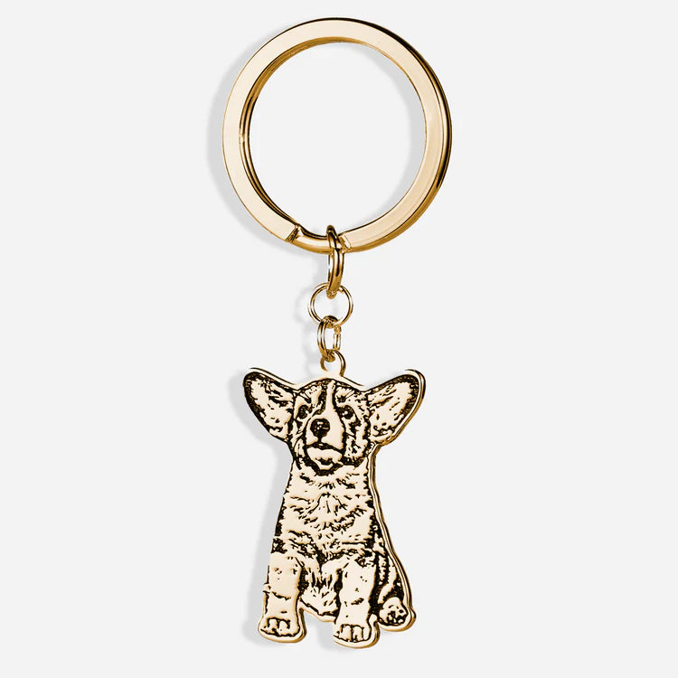 Pet Cutout Keychain Custom Pet Name Keychain,J-A-269